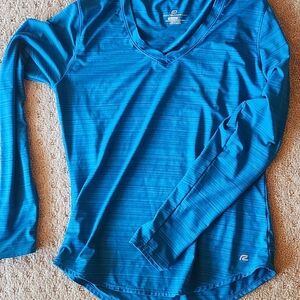 Roadrunner Fitted Blue Long Sleeve Shirt Size Large
